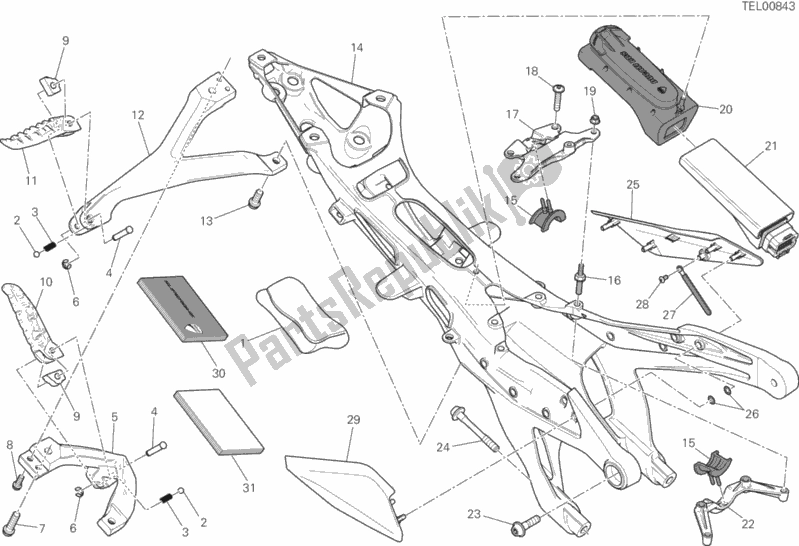 Tutte le parti per il Telaio Posteriore Comp. Del Ducati Superbike 1199 Panigale ABS Brasil 2014